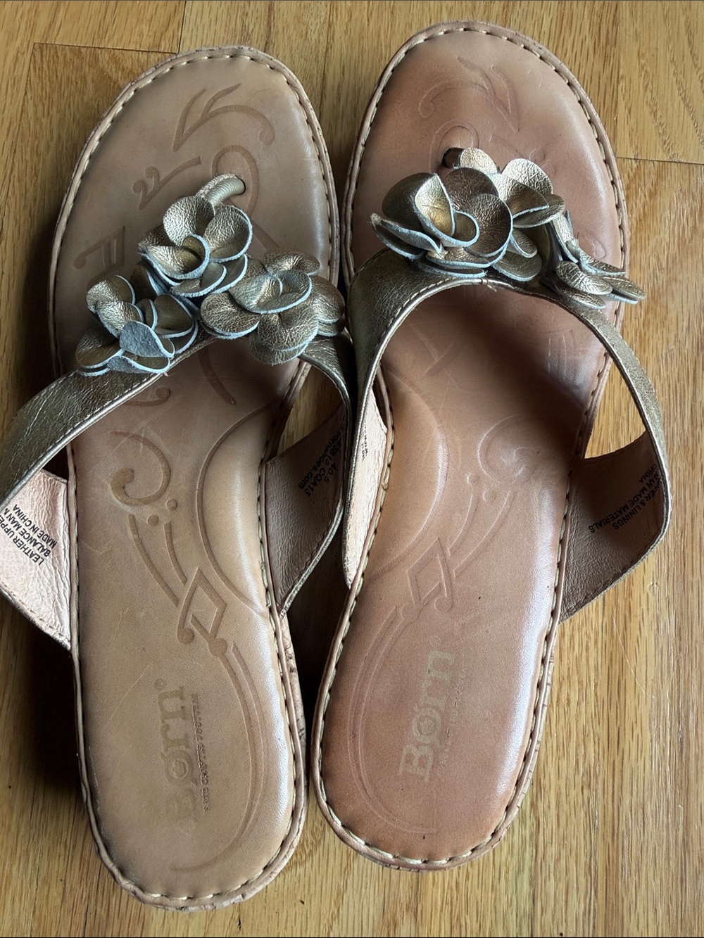 Born Floral Metallic Gold Slip-On Women’s Mules